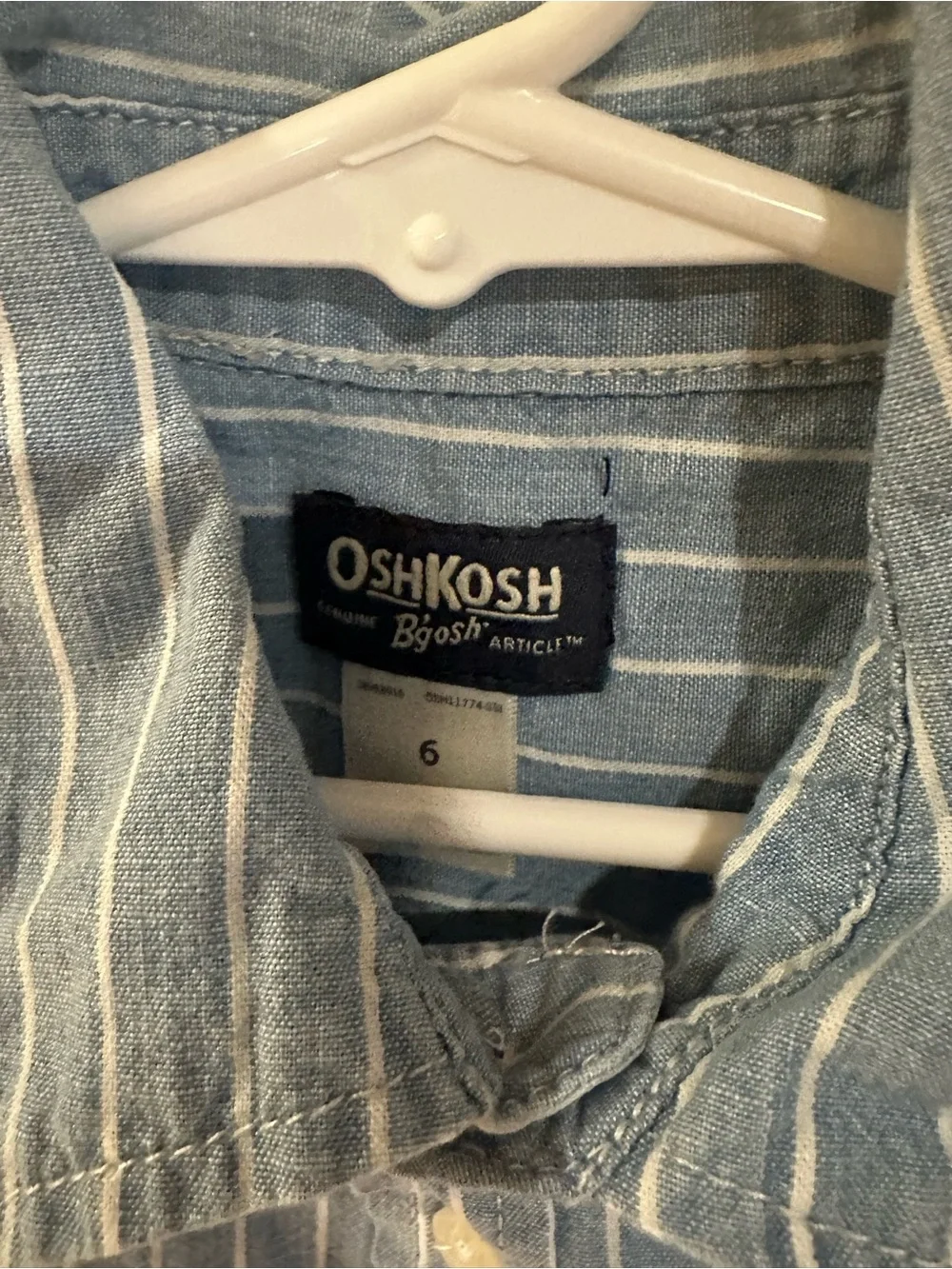 OshKosh B'gosh Light Blue & White Striped Button-Down Shirt